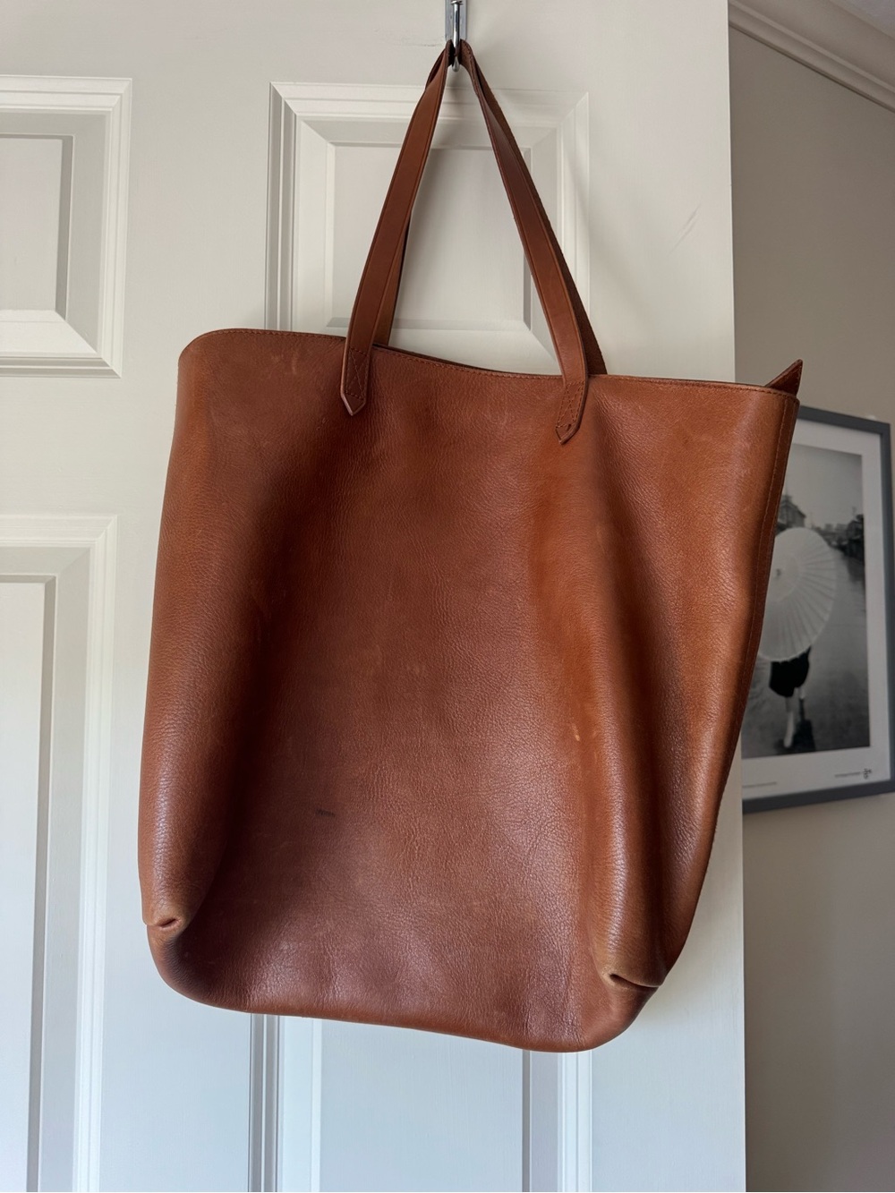 Classic Large Brown Leather Tote Bag